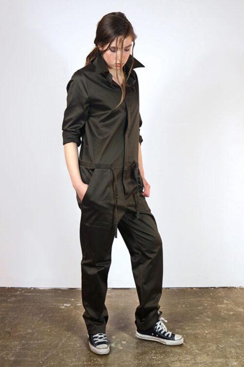 Jumpsuit 'Steyr' of green cotton
