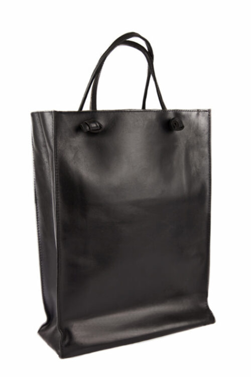 Leather tote 'Grocery bag' Black