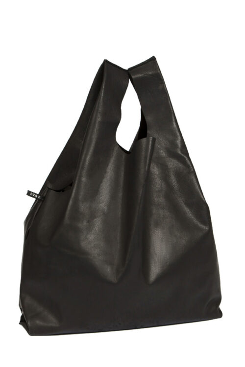 Leather shopper 'Hempbag' Black