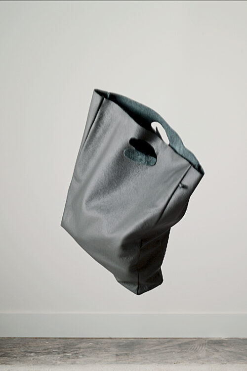 Leather shopper 'Lastic Bag' Grey