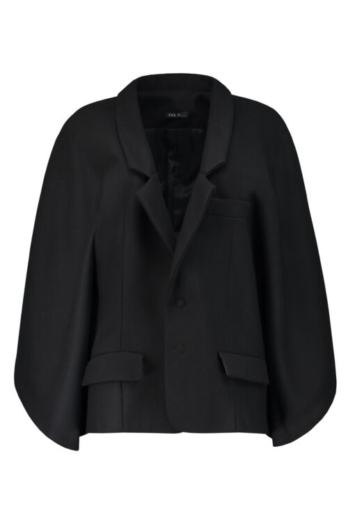 Tailored cape coat 'Charlie' of black wool - Image 5