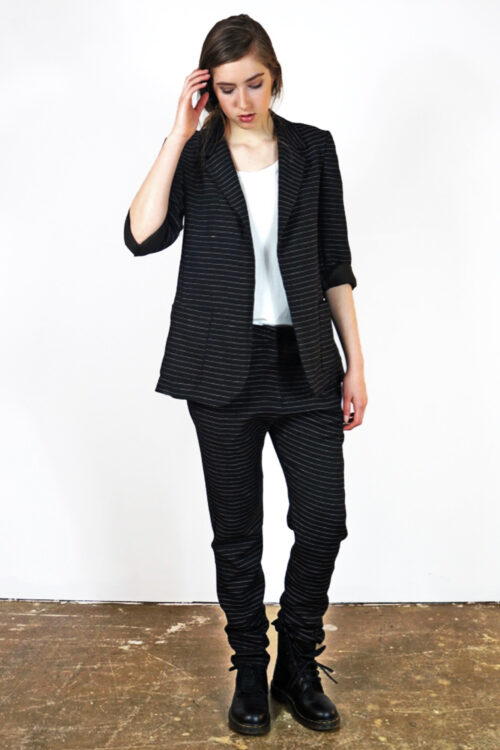 Blazer jacket 'Slack' black pinstripe - Image 2