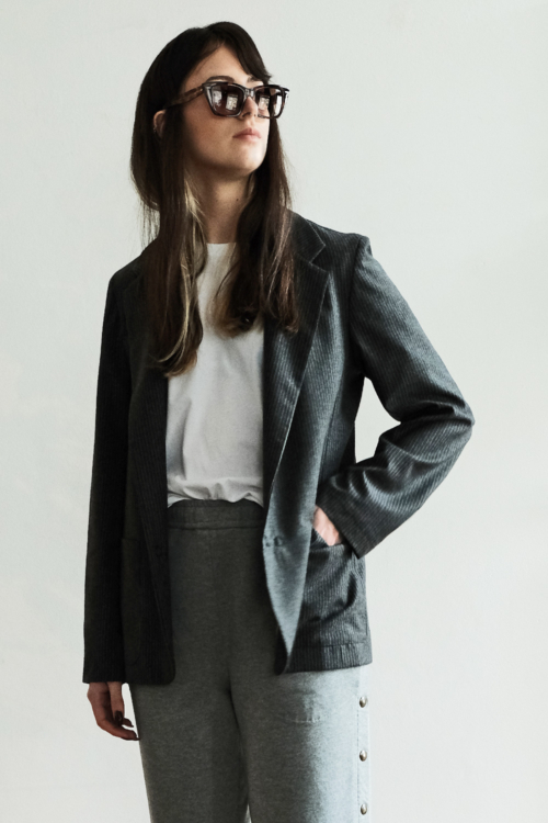 Blazer jacket ‘Slack’ grey pinstripe - Image 2