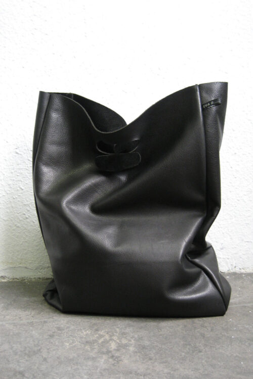 Leather shopper 'Lastic Bag' Black