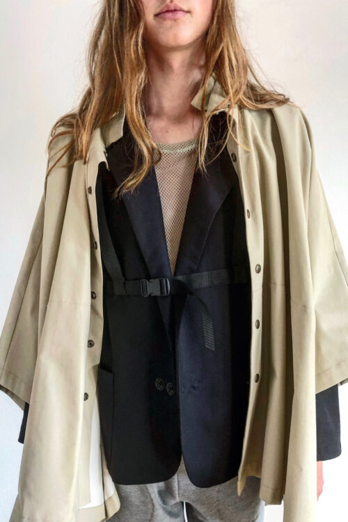 Rain cape 'Mule' of water-repellent cotton