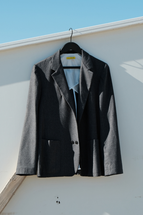 Blazer jacket ‘Slack’ grey pinstripe - Image 4