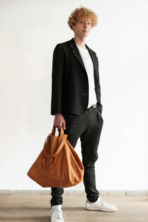 Blazer jacket 'Slack' black pinstripe