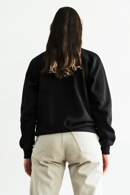 Asymmetric Pleat Sweatshirt Black - Image 2