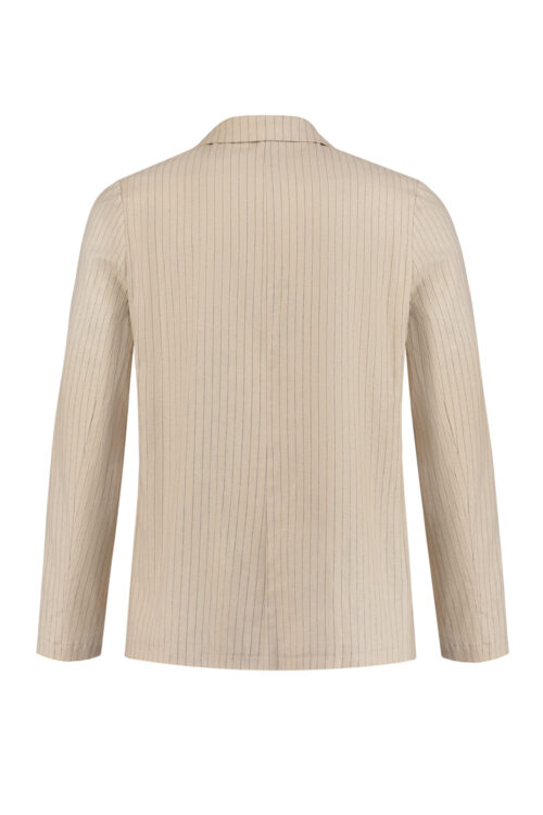 Blazer jacket 'Slack' beige linen pinstripe - Image 6