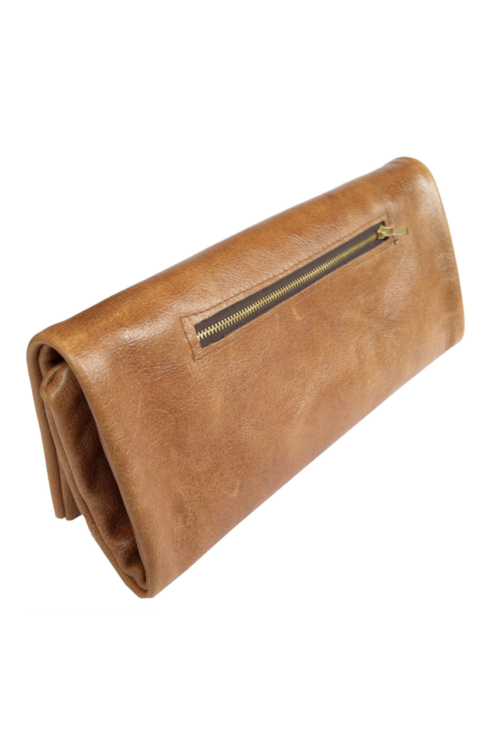 Clutch leather camel - Image 2