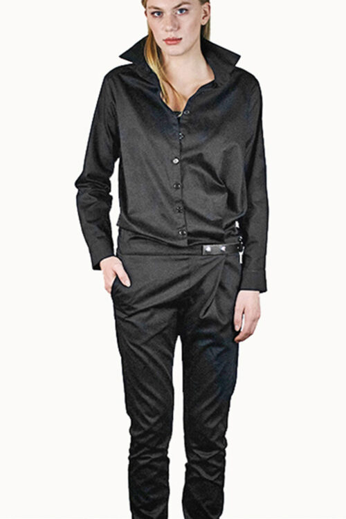 Pleated Jumpsuit Daf of grey cotton