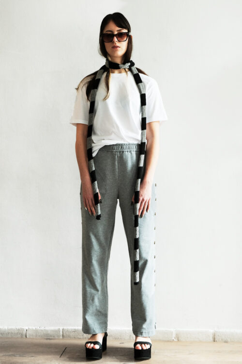 Unisex Track pants Gummi in Grey organic cotton - Image 4