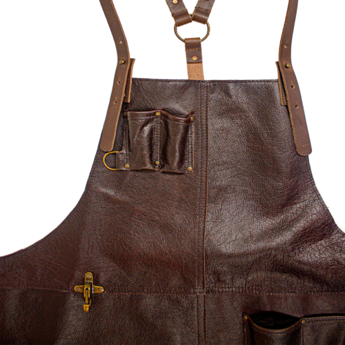 Handcrafted Leather Apron Brown - Image 4