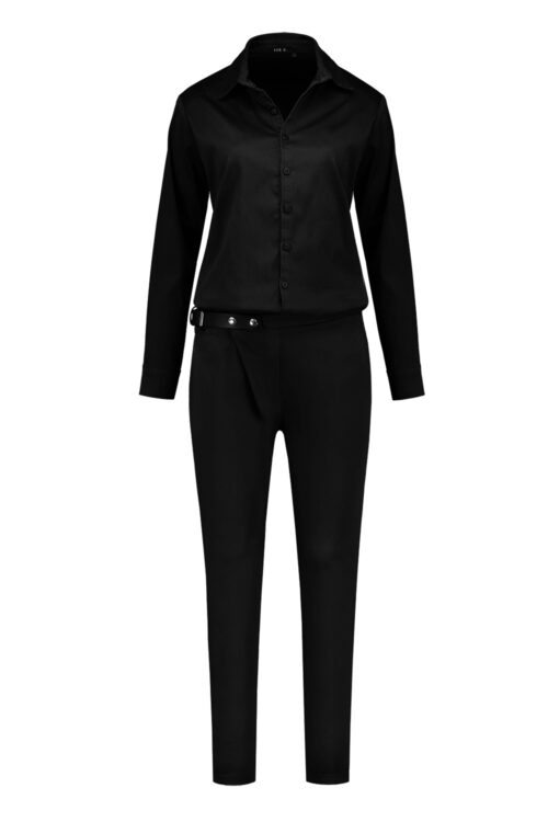 Pleated Jumpsuit Daf of black cotton - Image 3