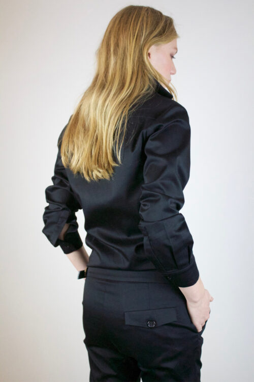 Pleated Jumpsuit Daf of black cotton - Image 4