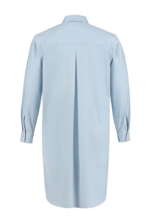 Shirt dress 'Axl' in blue cotton with asymmetrical draw string - Image 5