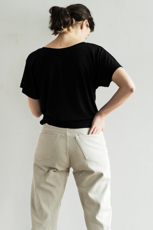 Basic top 'Amy' black with dolman sleeves - Image 3