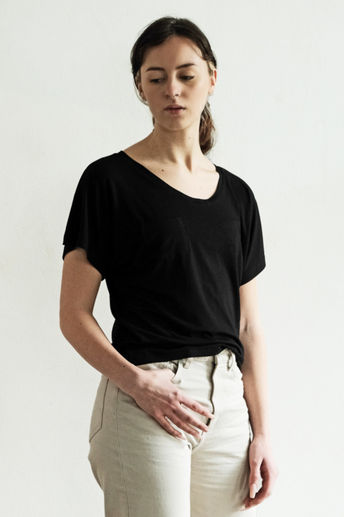 Basic top 'Amy' black with dolman sleeves - Image 4