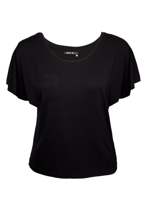 Basic top 'Amy' black with dolman sleeves - Image 2