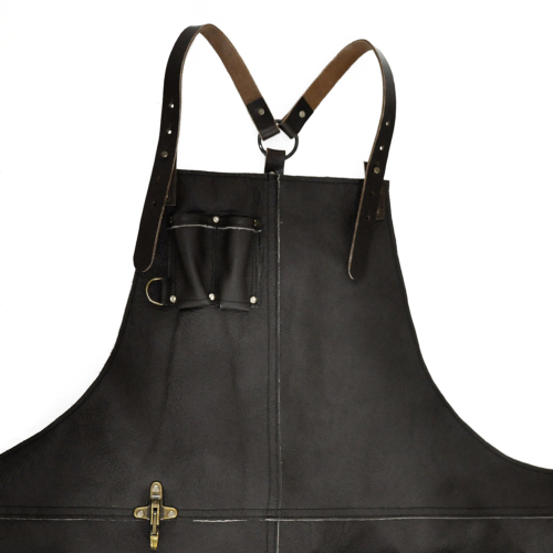 Handcrafted Leather Apron Dark Brown - Image 3