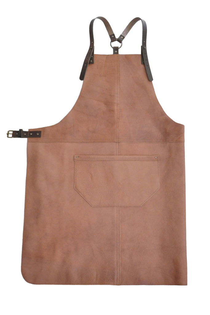Handcrafted Leather Apron in a subtle Pink shade Studio EVA D.