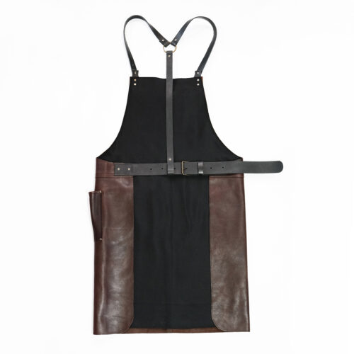 Handcrafted Leather Apron Reddish Brown - Image 2