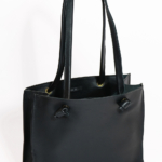 Leather Tote Bag Black 'Grocery Bag' small