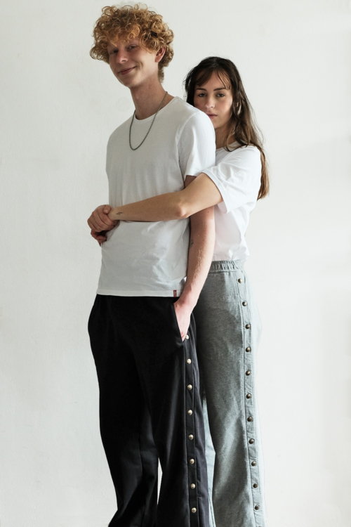 Unisex Track pants Gummi in Grey organic cotton - Image 3