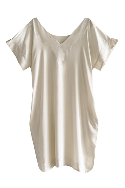 Kaftan Dress Of Airy White Viscose - Image 4