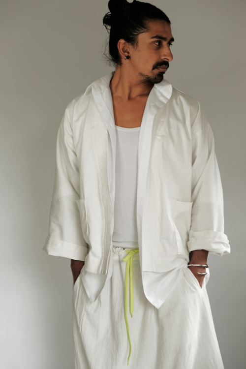 Kimono Jacket of White Cotton - Image 3