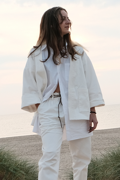 Kimono Jacket of White Cotton - Image 2