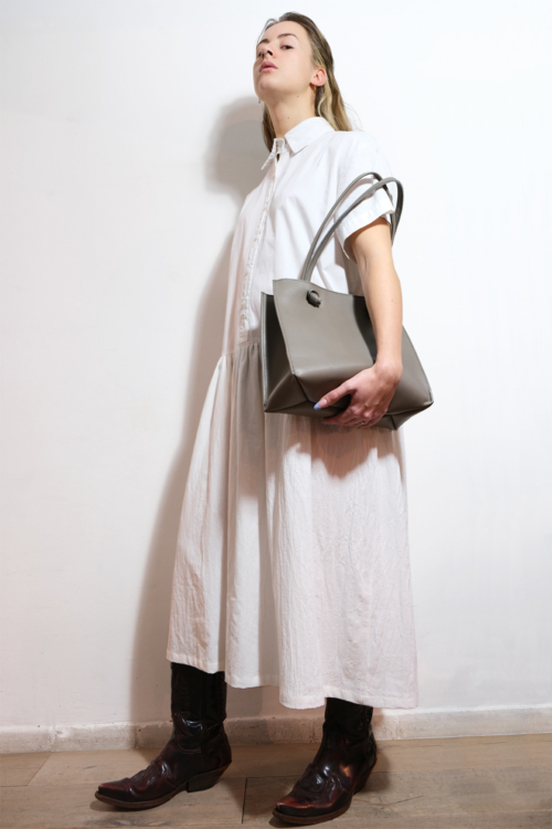 Loose fit shirt dress 'Bep' of white cotton