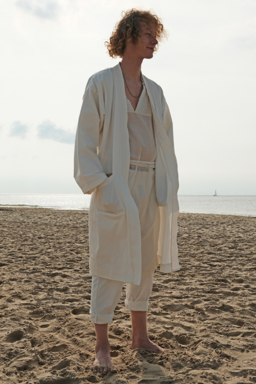 Kimono coat of white cotton - Image 3