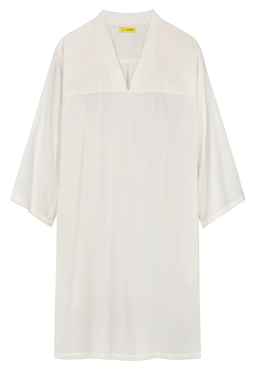 Unisex Kaftan of Airy White Viscose