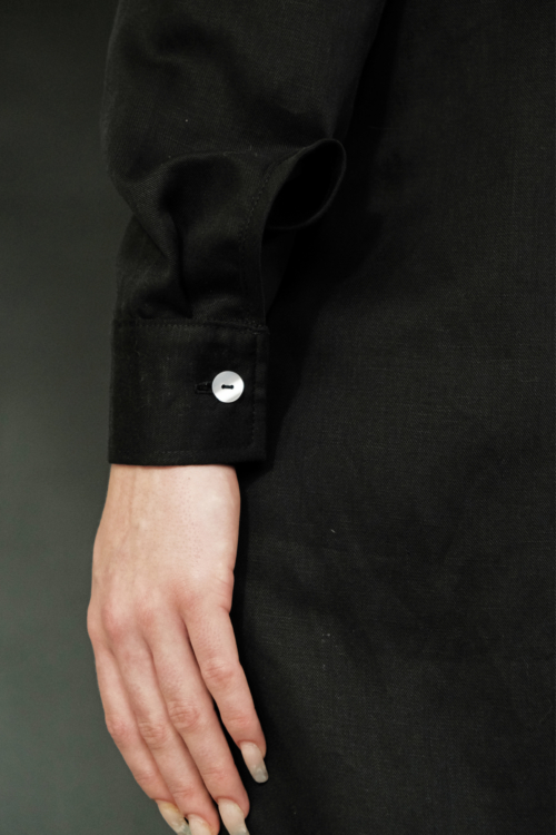 Oversized Shirt 'Axl' Long Black Tencel - Image 4