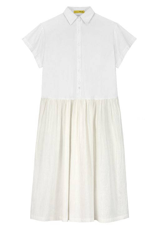 Loose fit shirt dress 'Bep' of white cotton - Image 2