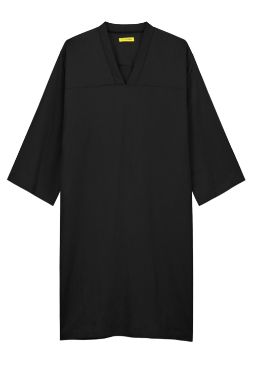 Genderless Caftan 'Moon' Black Tencel - Image 5