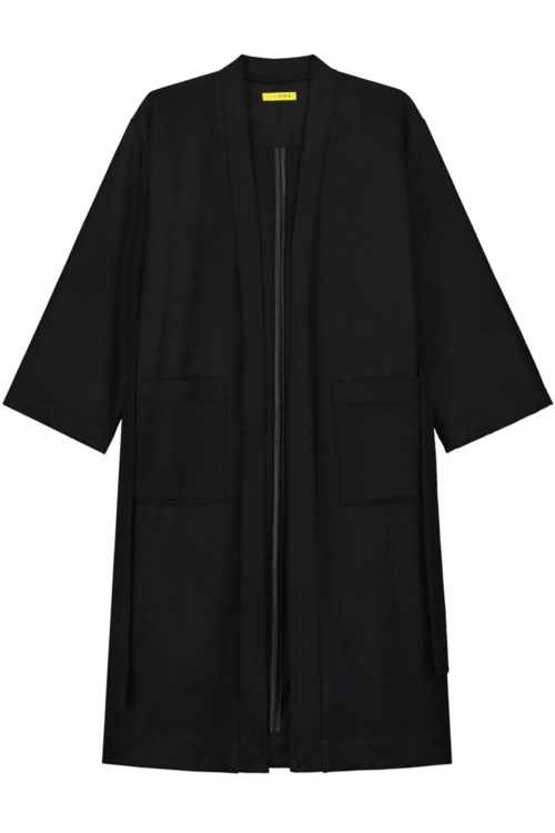 Kimono Coat of Black Wool - Image 4