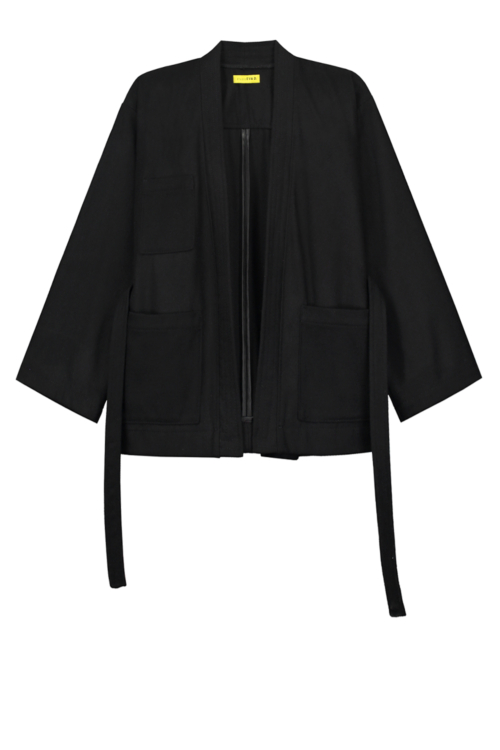 Kimono Jacket of Black Wool - Image 3