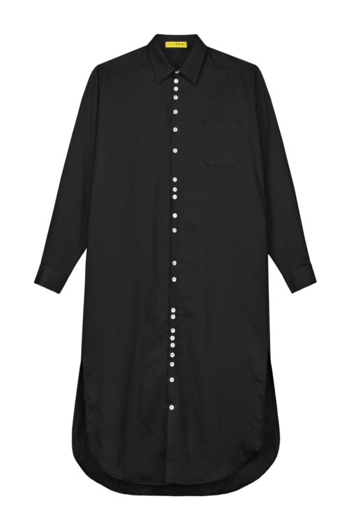Oversized Shirt 'Axl' Long Black Tencel - Image 5