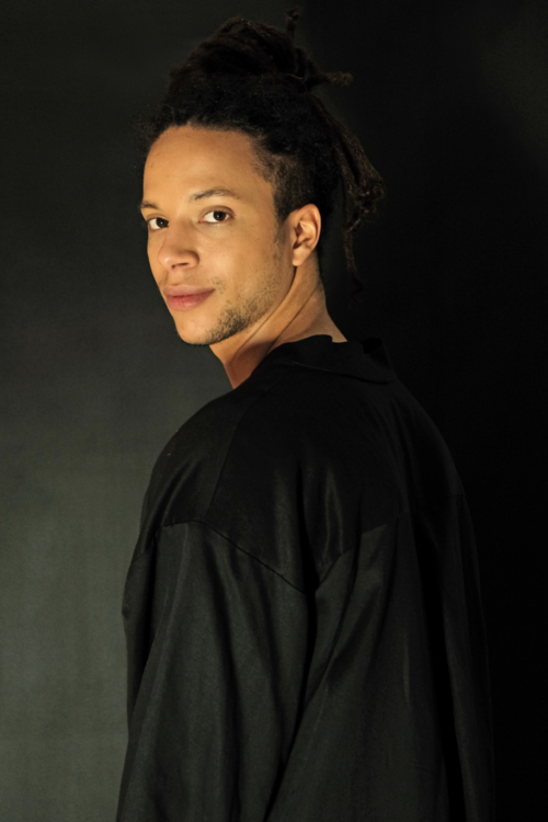Genderless Caftan 'Moon' Black Tencel - Image 4