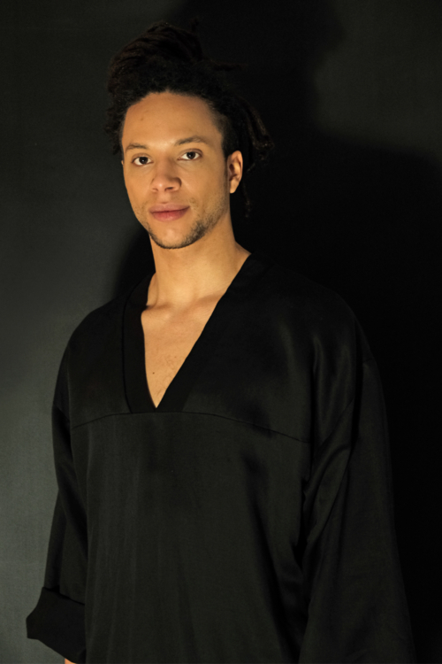 Genderless Caftan 'Moon' Black Tencel