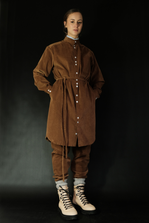 Shirt 'Axl 3/4' Brown Corduroy