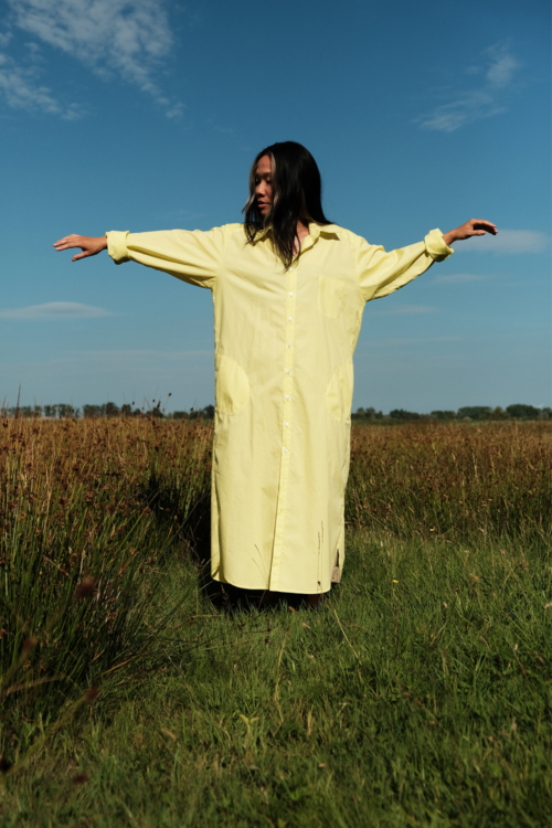 Shirt 'Axl' long yellow