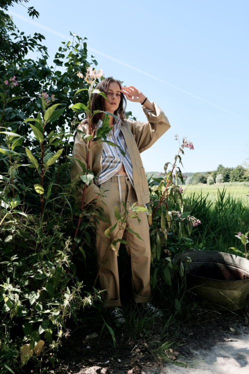 Unisex Kimono Jacket Beige Worker - Image 3