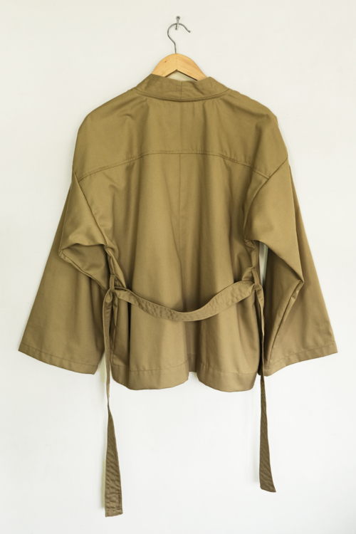 Unisex Kimono Jacket Beige Worker - Image 5