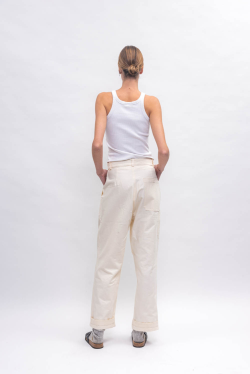 Genderless Pants ‘Farmer’ Worker White - Image 2