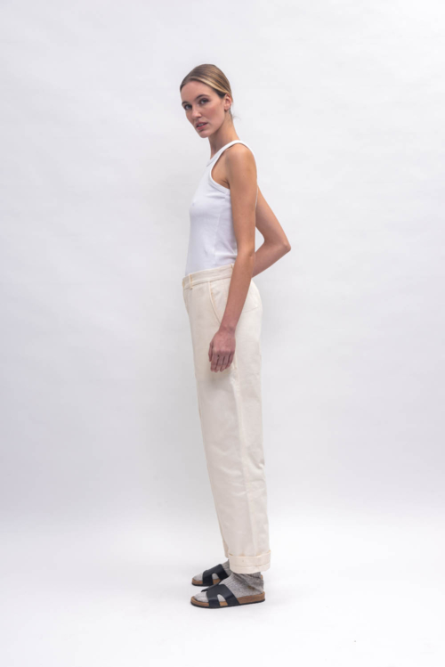 Genderless Pants ‘Farmer’ Worker White - Image 3